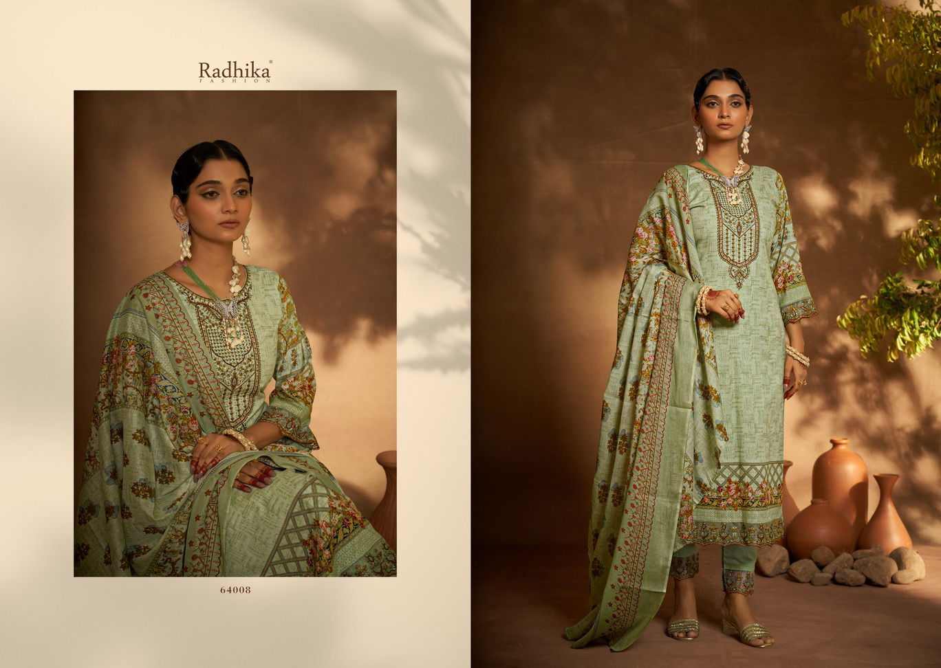 Mehndi By Azara Radhika Pakistani Print Cambric Cotton Dress Material  Wholesale Price In Surat